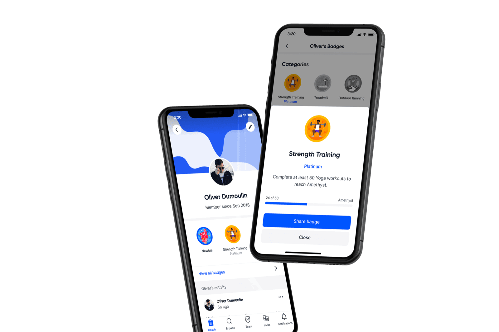 Profile redesign — Aaptiv